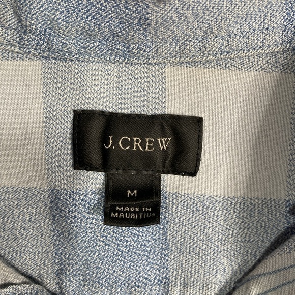 J.Crew Men's Button Up Plaid Shirt Blue Grey Medium - Picture 6 of 8